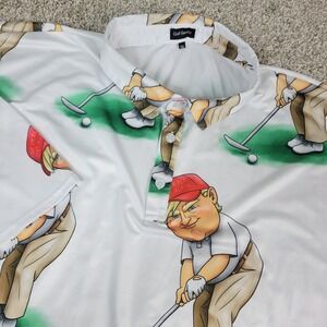 Golf Gentry Mens 6XL White AOP Donald Trump DJT‎ Performance Stretch Polo SS
